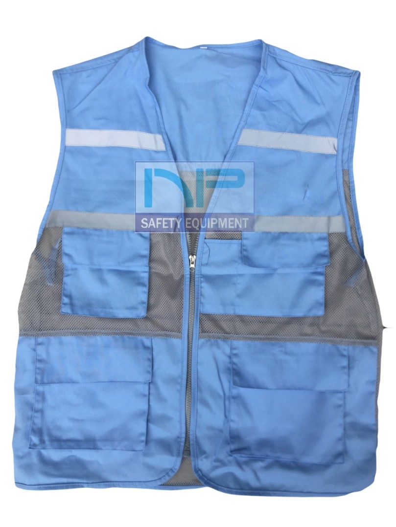 Áo gile kỹ thuật màu xanh hòa bình (vải Pangrim-HQ)