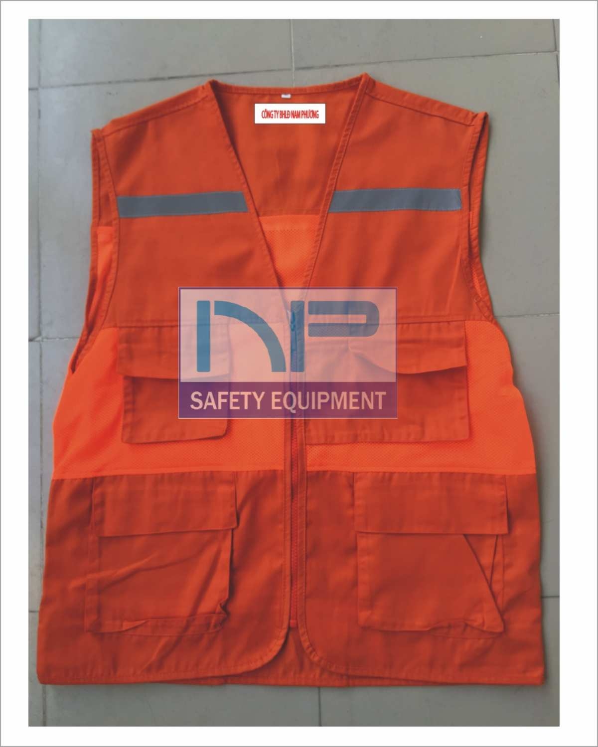 Áo gile kỹ thuật màu cam