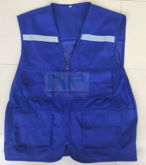 Áo gile kỹ thuật màu xanh công nhân