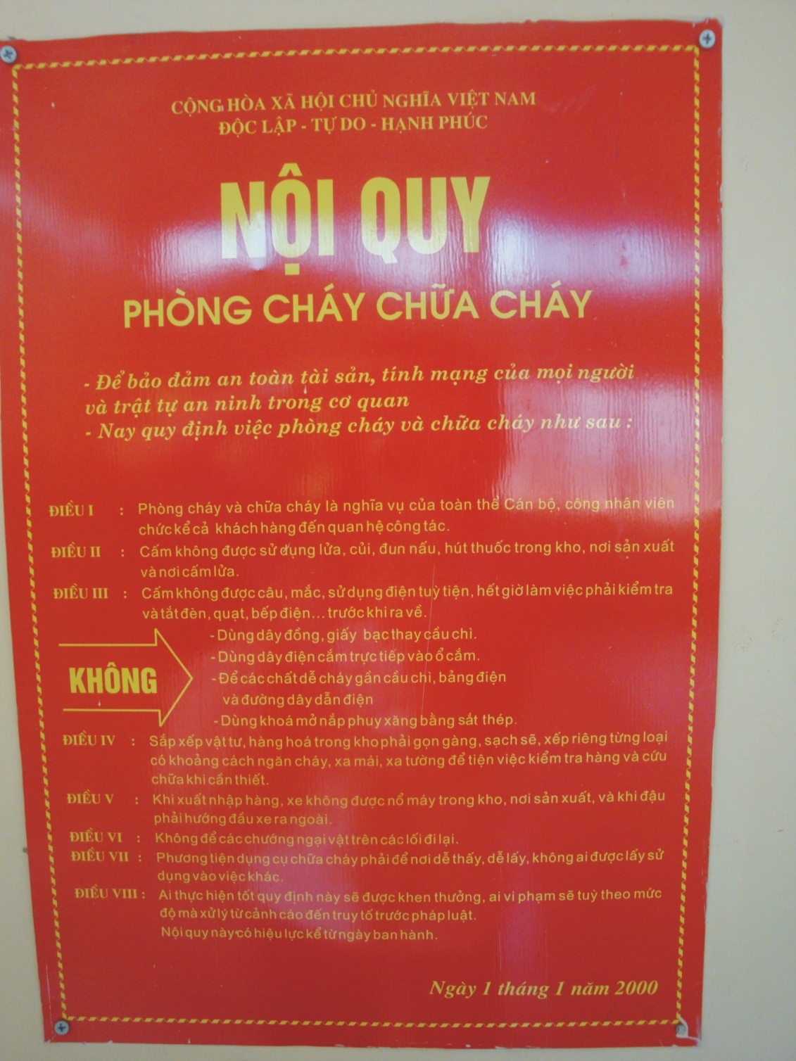 Nội quy chữa cháy