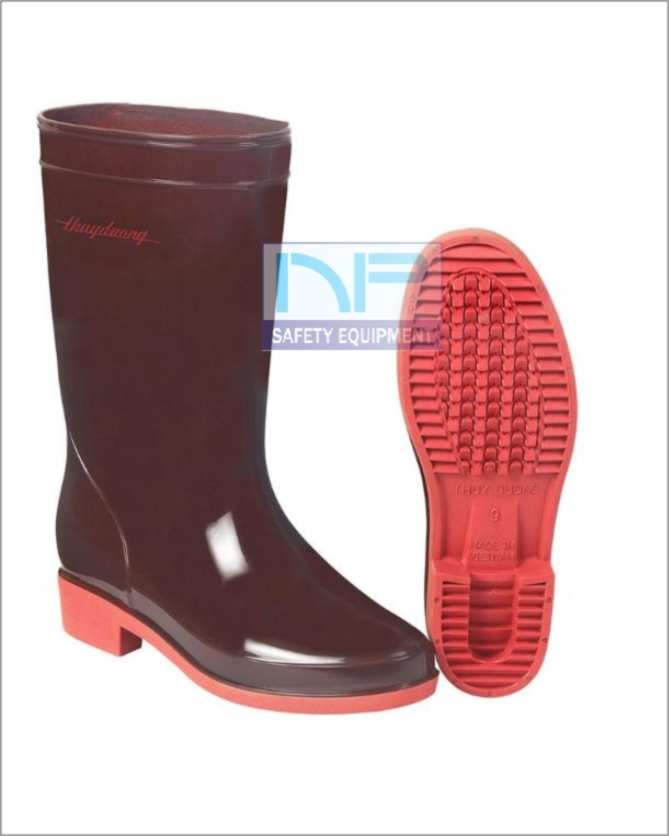 Ủng cao su màu nâu-đế đỏ Thùy Dương