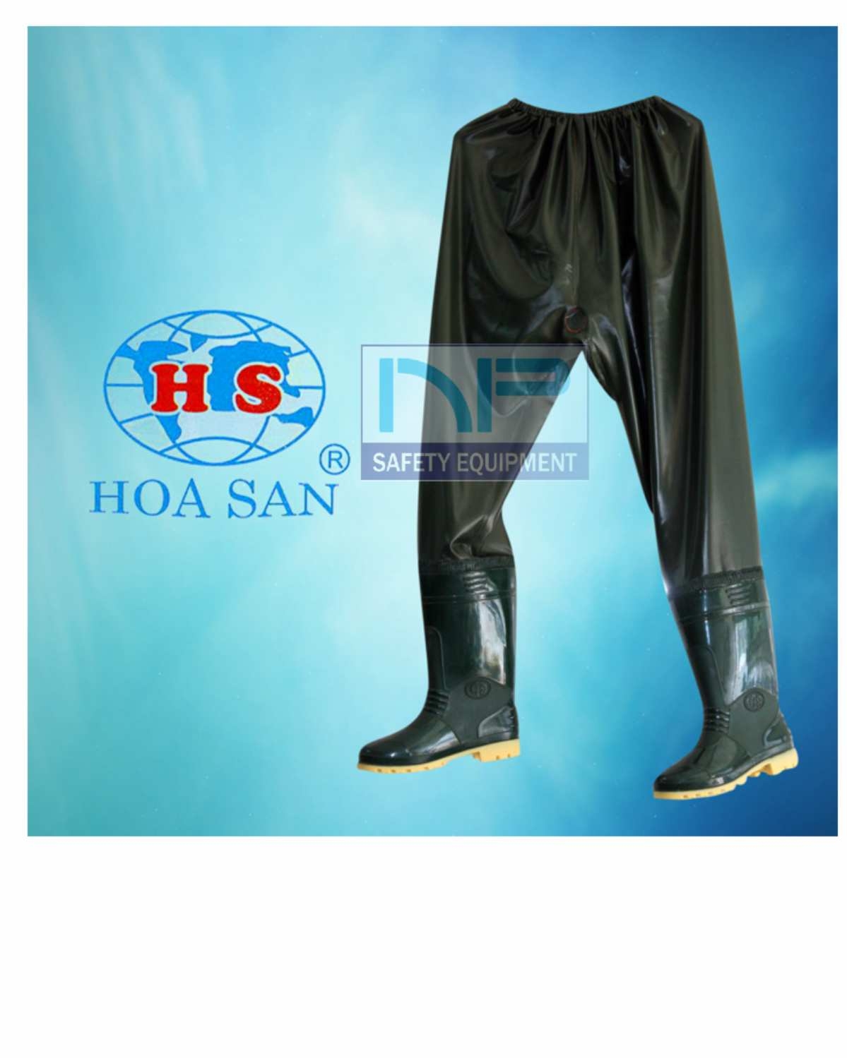 Ủng quần 01 lớp màu xanh bộ đội- Hoa San