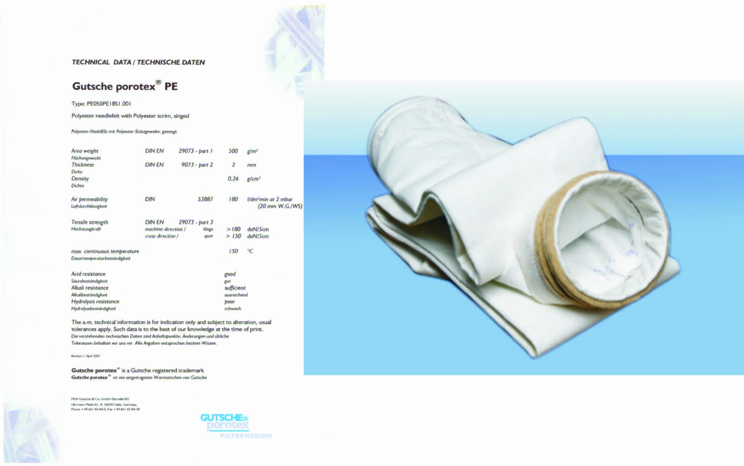 Vải lọc bụi công nghiệp thông thường (PE)